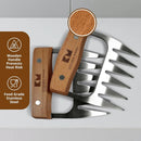 Kitchen Mama Meat Claws: Stainless Steel Shredder Claws with Wooden Handle for BBQ, Shredding, Pulling Pork, Chicken, Beef, and Turkey - Perfect for Grill Masters (1 Pair) by GreenHaven Gardens