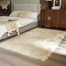 AMTOVO Faux Fur Sheepskin Rug for Living Room, 4 x 6 ft Beige Fluffy Area Rug for Bedroom, Playroom, Luxury Room Decor, Rectangle by CozyNest Decor