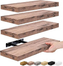 Sorbus Floating Shelves for Wall, Bathroom Shelves Wall Mounted for Kitchen, Bedroom, Living Room, Bathroom Storage, Over Toilet, Hanging Book Shelf for Wall Home Decor (Mahogany, 4 Pack) by CozyNest Decor