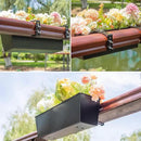 Railing Planter for Outdoor Plants 16 Inch Metal Rectangular Window Boxes with Adjustable Brackets and Drainage Hanging Flower Pots for Balcony Deck Railings Apartment Patio Decor Black(4PCS) by GreenHaven Gardens
