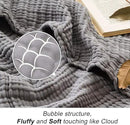 EMME Cotton Blanket Queen Size for Bed Soft Large Muslin Bed Blankets 90"*90" Lightweight Breathable Grey Blanket All Season Gauze Blanket, Grey by CozyNest Decor