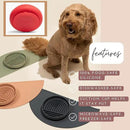 The Slowdown Bowl Silicone Slow Feeder for Dogs & Puppies, Slow Eating, Modern Lick Mat Design, Reduces Gulping, Fits 2 Cups 7.5” Across x 1.5” Tall, Mealtime Challenge, Medium-Cherry by CozyNest Decor