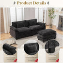 URRED Modular Sectional Sofa Comfy Cloud Couch, Modern Chenille Sofa Sleeper Deep Seat Couches with Ottoman/Pillows for Living Room (Black, 82.6''- L Shape) by CozyNest Decor