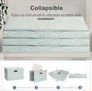 Large 17" 36 Quart Collapsible Stackable Storage Bins with Lids, 3 Packs Light Green Linen Fabric Closet Boxes with Lids, Storage Cube Baskets Container Organizers for Office (17x12x11) by CozyNest Decor