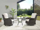 Patio Tables Wicker Side Table - Rattan End Table with Glass Top for Outdoor Outside Patio Porch Deck Square Brown by GreenHaven Gardens