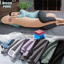 MOON PARK Pregnancy Pillows for Sleeping - U Shaped Full Body Maternity Pillow with Removable Cover - Support for Back, Legs, Belly, HIPS - 65 Inch - Brown - Cooling Cover by TinyTreasures Baby Boutique
