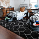 ONASAR Large Area Rugs for Living Room, 7x10 Black and White Rug, Boho Thick Floor Mat for Bedroom Home Decor Aesthetic, Soft Fuzzy Shaggy Plush Fluffy Geometric Carpet for Teen Dorm Classroom by TinyTreasures Baby Boutique