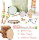 VINJOE Baby Musical Instruments-Toddler Montessori Wooden Musical Toys for Kids 1-3, Neutral Colors Percussion Instruments Set Early Learning Musical Toys for Preschool Educational Birthday Gifts by TinyTreasures Baby Boutique