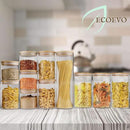 Glass Jars with Bamboo Lids (40oz in 3 Pack), Glass Food Jars and Canisters Sets, Pantry Food Storage Jars with Airtight Lids, Large Glass Canisters with lids by CozyNest Decor
