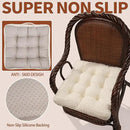 Large Chair Cushions with Handle, 20"x 20" Bite-Size Memory Foam Seat Cushions for Wicker Chair, Patio Non-Slip Rattan Chair Pads, Square Floor Cushion, Beige by CozyNest Decor