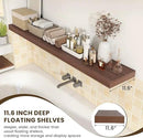 12 Inch Deep Floating Shelves for Wall | 72W x 12D Floating Shelves Set of 1 | Rustic Walnut Long Floating Shelves for Living Room Bathroom Laundry Room Bedroom Kitchen Home Office by CozyNest Decor
