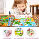 Reusable Sticker Book for Kids 1-3, Jelly Sticker Books for Toddlers 2-4 Years, Dinosaur Stickers for Kids, Toddler Travel Essentials Toys Plane Activities (Dinosaur) by TinyTreasures Baby Boutique