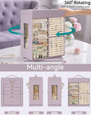 AKOZLIN 360° Rotating Jewelry Box 6-Tier Organizer Functional Jewelry Storage Case for Women Girls Ring Necklace Earring Bracelet Holder with Mirror Purple by TinyTreasures Baby Boutique