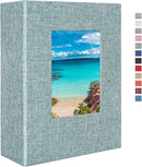 Vienrose Photo Album 4x6 100 Pages Photos Linen Cover Picture Book with Front Window for Baby Wedding Children by TinyTreasures Baby Boutique