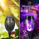 Toodour Solar Torch Flame Lights, 12 Pack Outdoor Flickering Flame Waterproof Pathway Lights Landscape Decoration for Garden, Lawn, Yard - Purple by GreenHaven Gardens