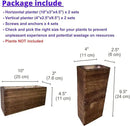 LaLaGreen Wood Planter Box for Plants (4 Pack) Wooden Hanging Wall Planters for Indoor Plant Holder Vase for Dried Flowers, Modern Living Room Bedroom Kitchen Home Office Decor by GreenHaven Gardens