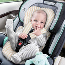 Infant Car Seat Insert, Car Seat Head Support Baby Girls Boys, Soft & Reversible Newborn Carseat Insert Cushion with 2 Strap Covers, for Stroller, Swing, Bouncer (Brown Line) by TinyTreasures Baby Boutique