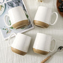 Large Ceramic Coffee Mugs Set - 15 OZ Porcelain Coffee Latte Cups Set of 4 with Handle Perfect for Cappuccino, Tea, Mocha, Hot or Cold Drinks, Unique Glaze Design for Home, Cafe and Coffee Bar, White by CozyNest Decor