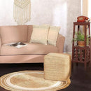 REDEARTH · Cube Pouf Foot Stool Ottoman - Jute Braided Pouffe Poof Accent Sitting Footrest for The Living Room, Bedroom, Nursery, Patio, Lounge & Other Rooms in The Home (14.5”x14.5”x16”; Natural) by CozyNest Decor