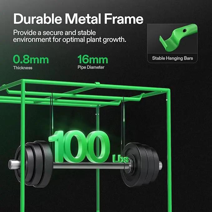 VIVOSUN S448 4x4 Grow Tent, 48"x48"x80" High Reflective Mylar with Observation Window and Floor Tray for Hydroponics Indoor Plant for VS4000/VSF4300, photo 5 of 8