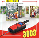 Wishouse Walkie Talkies for Kids Rechargeable Long Range,Xmas Birthday Gift for 4 5 6 7 8 9 Year Old Boys Girls,Hiking Gear Camping Games Cool Toys with NOAA,SOS Siren,Lamp,Lanyards,Easy to Use,2 Pack by TinyTreasures Baby Boutique