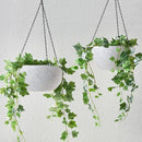 WOUSIWER 13 inch 2Pack Large Hanging Planters for Outdoor Indoor Plants with Drainage Holes and Chain, Round Hanging Flower Pots for Garden Home Porch Decor, White Speckles by CozyNest Decor