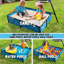 4-in-1 Heavy Duty Swing Set for Backyard – Large Metal Frame with Saucer Swing, Sandbox, Basketball Hoop & Single Swing Seat | Toddler to Kids Play Equipment | Outdoor & Indoor Use | Kids Gift by TinyTreasures Baby Boutique
