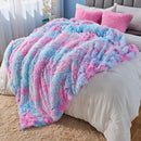 GONAAP Fuzzy Faux Fur Throw Blanket Twin Size Purple Rainbow Super Soft Cozy Plush Fuzzy Shaggy Blanket for Couch Sofa Bed (Purple Rainbow, Twin(60"x80")) by CozyNest Decor
