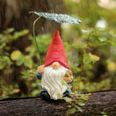 Garden Gnome Statue Decoration with Leaf Umbrella, 6.5” Figurine Ornament for Indoor Outdoor Home Patio Yard Lawn, for Gnome Lovers & Garden Enthusiasts，Mom，Women by CozyNest Decor