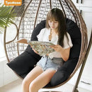 Egg Chair Cushion Replacement, Waterproof Outdoor Hanging Egg Chair Cushion Hammock Swing Chairs Cushions Pads, U-Shaped Thickened Cushions for Hanging Eggs Chairs, 47x33x7 Inches (Black) by GreenHaven Gardens