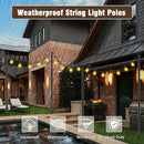 10Ft String Light Poles 6 Pack,Light Poles for Outside Lights,Outdoor with Fence Brackets Hanging Lights,Metal Stand Deck Patio Backyard by GreenHaven Gardens