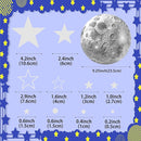 965 PCS Glow in The Dark Stars and Moon for Ceiling, Luminous Stars and Planet Wall Decals, Kids Room Decor, Glowing Galaxy Wall Stickers for Nursery Decorations (Blue) by TinyTreasures Baby Boutique