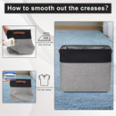 Large Fabric Storage Baskets | 50L Storage Bins, Decorative Linen Closet Baskets with Handles for Organizing, Shelf, Toys, Clothes, Home, Office, Nursery, 17x12x15Inches (Gray&Black) by TinyTreasures Baby Boutique