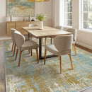 Washable Area Rugs 8'x10' Non-Slip Modern Abstract Soft for Living Room Entryway Bedroom Nursery, Print Pattern, Teal Blue Taupe by TinyTreasures Baby Boutique