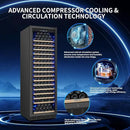 200 Bottle Upgrade Wine Cooler Refrigerator - 24 Inch Large Capacity Wine Fridge Built-In Freestanding, with Quiet Compressor, Professional Temperature Control & Wine Cellar - Black by CozyNest Decor