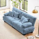 Modular Sectional Sofa, Comfy Cloud Couch Oversized Loveseat, Sectional Couches for Living Room, Modern Chenille Couch for Bedroom, Sleeper Deep Seat Sofa with Throw Pillows, Blue by CozyNest Decor