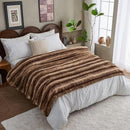 Luxury Faux Fur Blanket - Soft Warm Plush Blankets for Couch Sofa Bed, Fluffy Thick Throws for Bedroom, Office, Living Room, Decorative Reversible, Not Easy to shed - 70"x90", Brown by CozyNest Decor