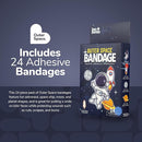 BioSwiss Bandages, Outer Space Shaped Self Adhesive Bandage, Latex Free Sterile Wound Care, Fun First Aid Kit Supplies for Kids and Adults, 24 Count by TinyTreasures Baby Boutique
