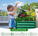 Land Guard Galvanized Large Metal Raised Garden Bed with Legs for Vegetables (Green) by GreenHaven Gardens