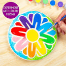 Creative Roots Mosaic Flower Garden Stepping Stone Kit, Includes 7-Inch Ceramic Stone & 6 Vibrant Paints, DIY Stepping Stone Kit for Kids Ages 6+ by TinyTreasures Baby Boutique