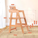 Ezebaby Wooden High Chair, Adjustable Highchair for Toddlers to Teens with Steps, Kids Dining Chair, Study Chair with Removable Cushion (Natural Color) by TinyTreasures Baby Boutique