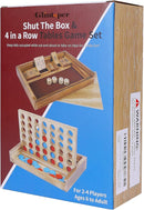 Glintoper Shut The Box & 4 in a Row Tables Game Set, Classic Wood Dice Game with Numbers & Line Up 4 Game for Kids Family, Living Room Rustic Coffee Table Decor, Travel Game Strategy Board Games by TinyTreasures Baby Boutique