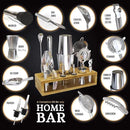 Highball & Chaser 13-Piece Boston Cocktail Shaker Set Stainless Steel Mixology Bartender Kit With Stand For Home Bar Cocktail Set | Laser Engraved Cocktail Tools | Plus E-Book with 30 Cocktail Recipes by CozyNest Decor