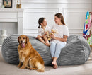 Hobestluk 5FT Bean Bag Chairs Adult Bean Bag with Portable Handle Comfy Large Bean Bag Lounge Chair with Removable Cover for Living Room Bedroom (Stripe Grey, 5FT) by TinyTreasures Baby Boutique