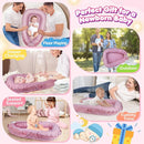 Baby Lounger - Baby Lounger for Newborn 0-24 Months, Breathable & Soft Cotton and Velvet Cover Baby Nest, Portable Tummy Time Lounger for Home and Travel, Ideal Baby Essentials & Shower Gifts by TinyTreasures Baby Boutique