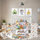 Custom Crib Bedding Set, 5 Pcs Customized Baby Crib Set with Name, Double Layer Baby Bedding Set for Girls Boys, Personalized for Nursery Infants Toddlers, Cute Animals by TinyTreasures Baby Boutique