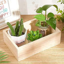 2 Pcs 7.5" × 5" × 2.4" Natural Wooden Succulent Planter Plant Container Box Window Boxes Rectangular Flower Pot Storage Box for Indoor Outdoor Home Venue Decor by GreenHaven Gardens