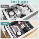 WOWBOX 25 PCS Plastic Drawer Organizer Set, Desk Drawer Divider Organizers and Storage Bins for Makeup, Jewelry, Gadgets for Kitchen, Bedroom, Bathroom, Office, Black by TinyTreasures Baby Boutique