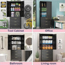 Pantry Kitchen Cabinet with Drawer, 75" Tall Pantry Storage Cabinet, Metal Storage Cabinets with Doors and Shelves, Large Freestanding Cupboard for Dining Room, Assembly Required, Black by CozyNest Decor