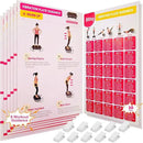 Vibration Plate Exercise Machine Poster - Upgraded 6 Workout Guidance & 10 Pcs Planner & 10 Pcs Double-Sided Clips, Comprehensive Whole Body Wave Vibrating Workout Chart, Pink by CozyNest Decor